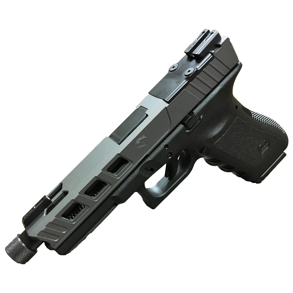 An example of a decked out LFA aftermarket Glock slide